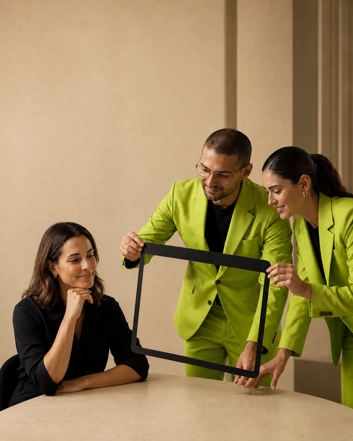 A business owner working with the FORTH team to shape her first website